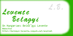 levente belagyi business card